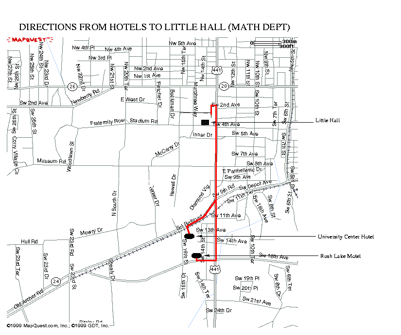 MAP from hotels to math dept.