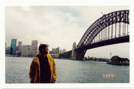 [Pic of Frank in his favourite raincoat gazing at a famous coathanger]